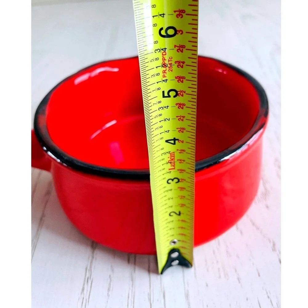 Vintage‎ Mid-Century Red Ceramic Butter Warmer with Hollow Handle